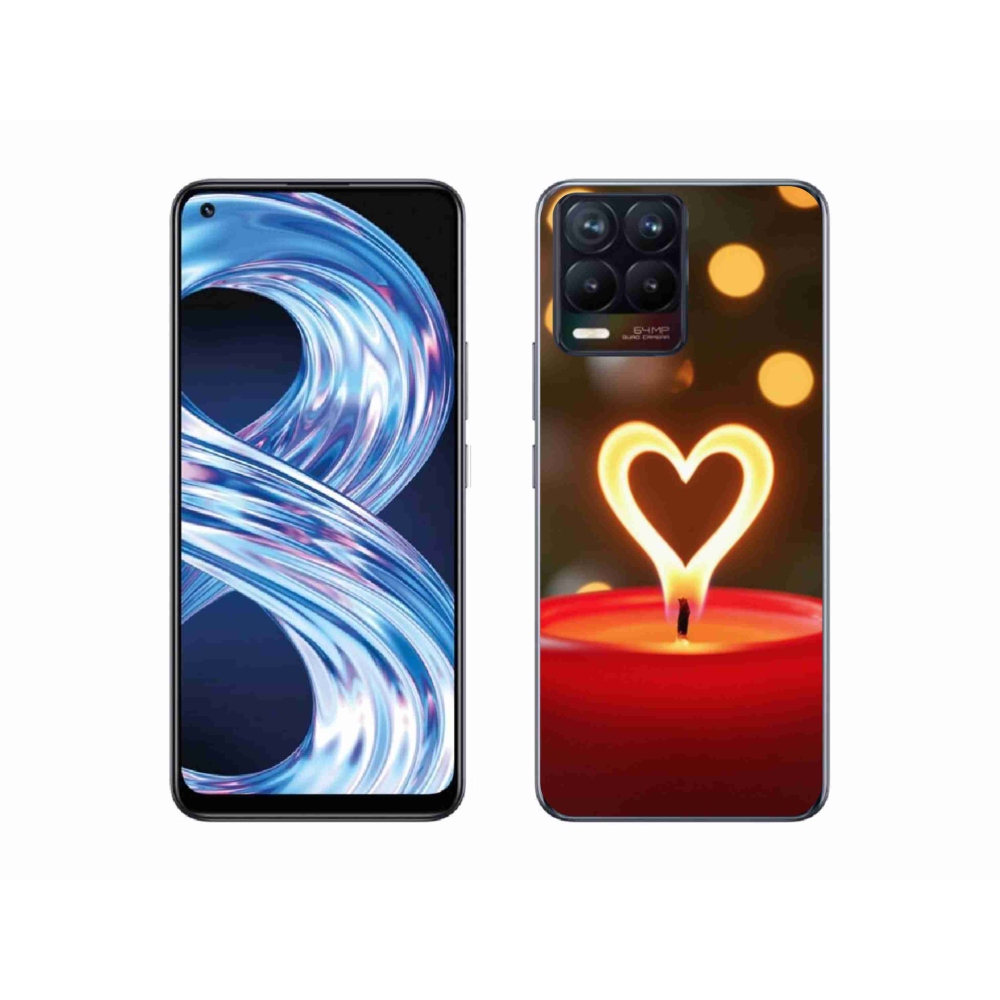 Gelový kryt mmCase na Realme 8 Pro - srdce z plamene