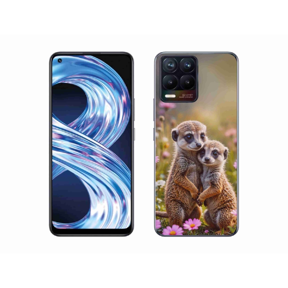 Gelový kryt mmCase na Realme 8 Pro - surikatí duo