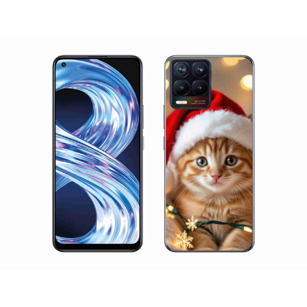Gelový kryt mmCase na Realme 8 Pro - vánoční kotě