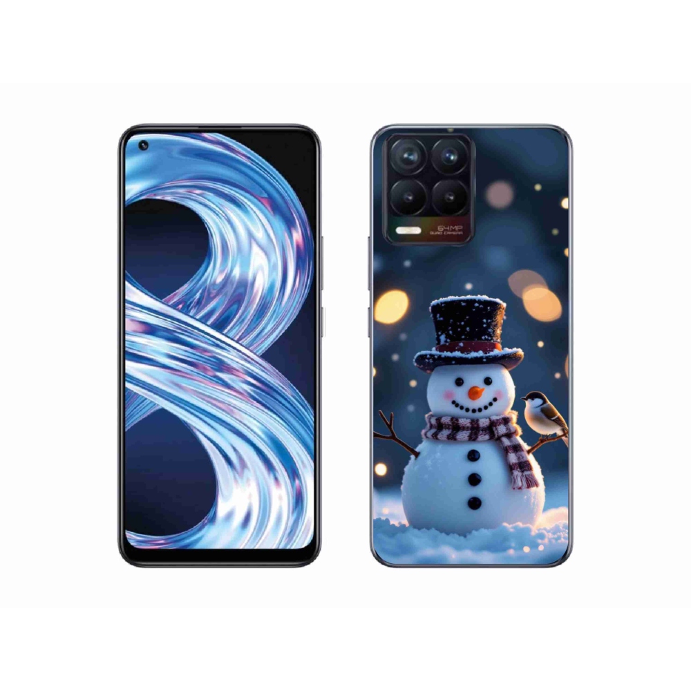 Gelový kryt mmCase na Realme 8 Pro - vánoční sněhulák