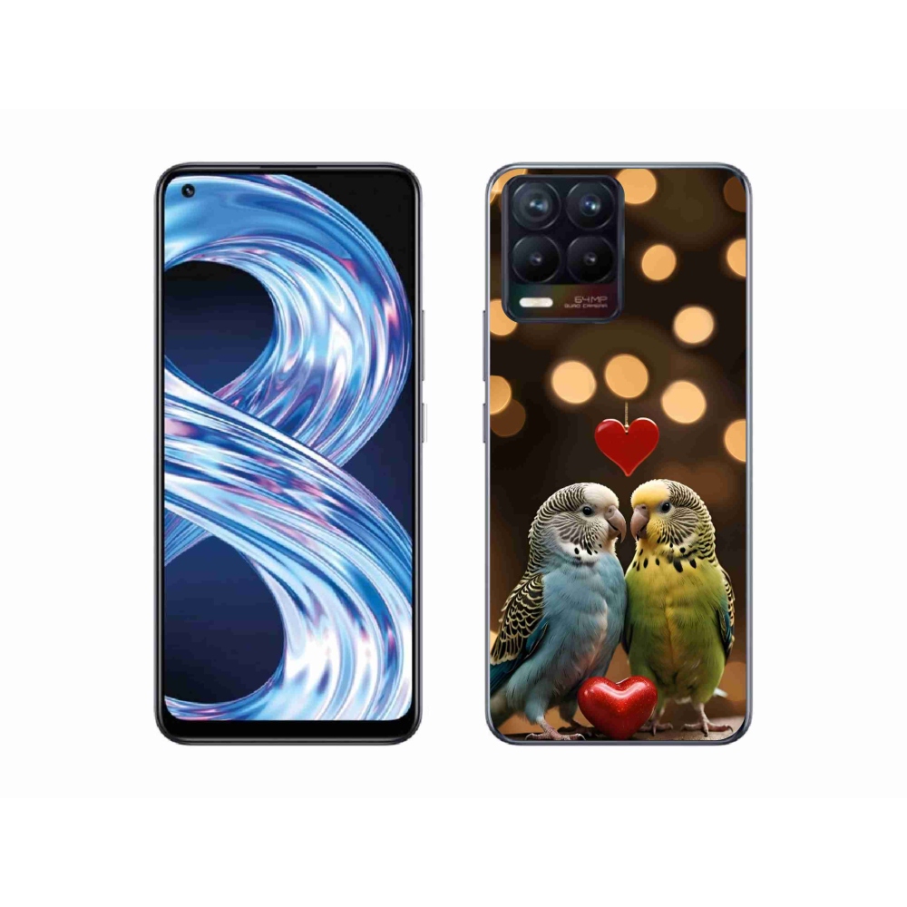 Gelový kryt mmCase na Realme 8 Pro - zamilovaní papoušci