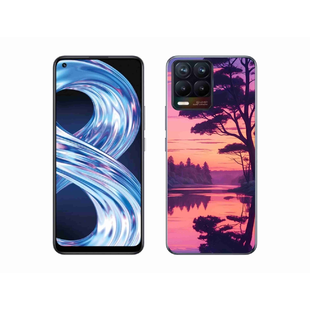 Gelový kryt mmCase na Realme 8 Pro - západ slunce nad jezerem