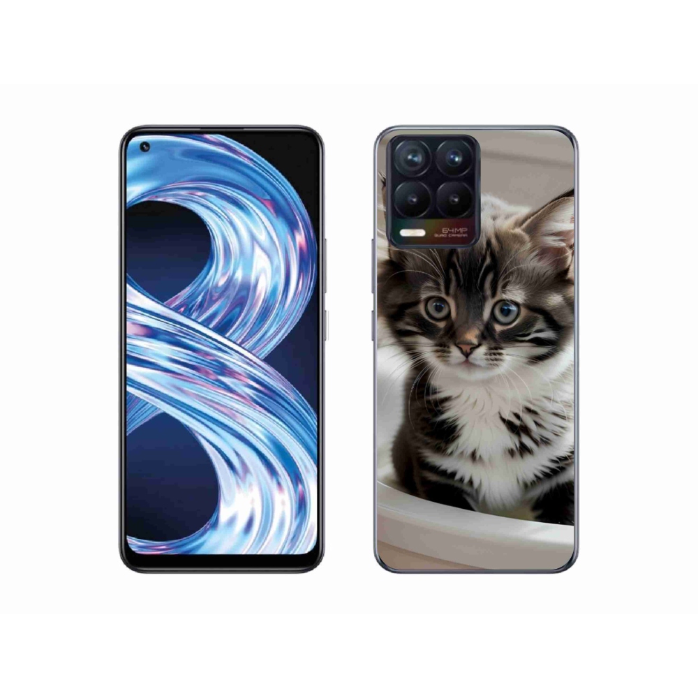 Gelový kryt mmCase na Realme 8 Pro - zvědavé kotě