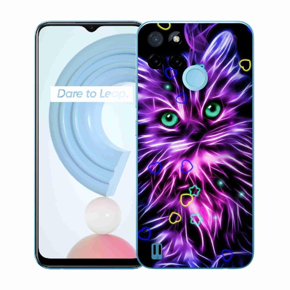 Gelový kryt mmCase na Realme C21Y/C25Y - abstraktní kočka