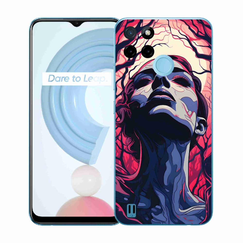 Gelový kryt mmCase na Realme C21Y/C25Y - abstraktní obličej