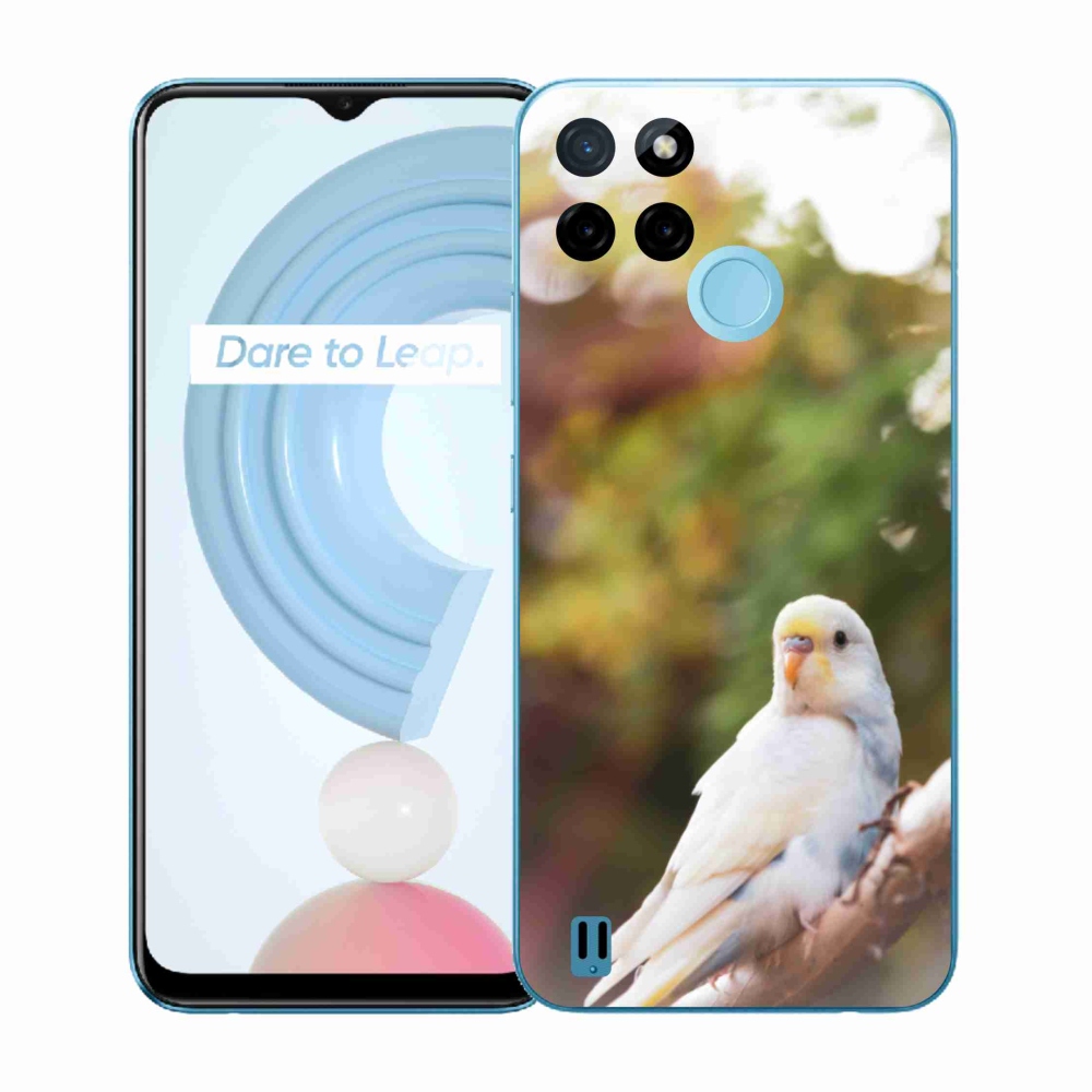 Gelový kryt mmCase na Realme C21Y/C25Y - andulka bílá