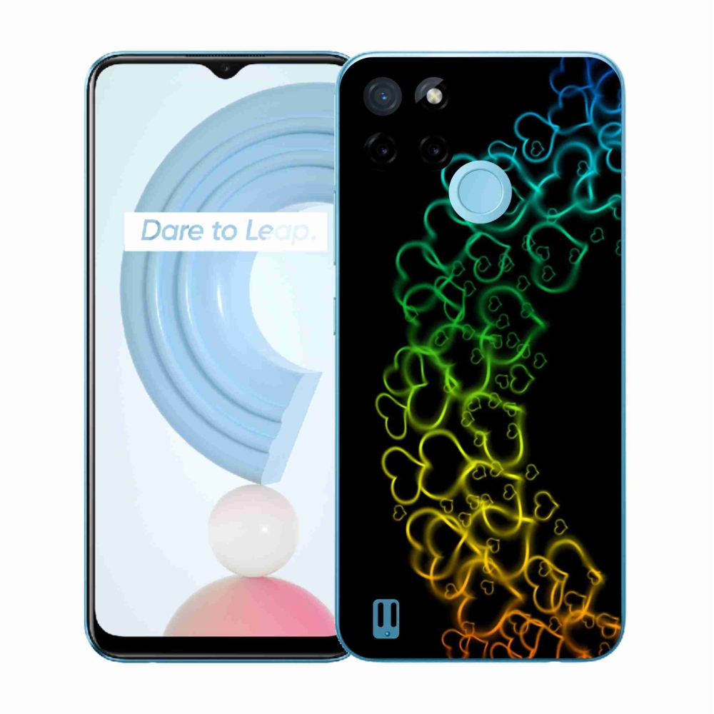 Gelový kryt mmCase na Realme C21Y/C25Y - barevná srdíčka
