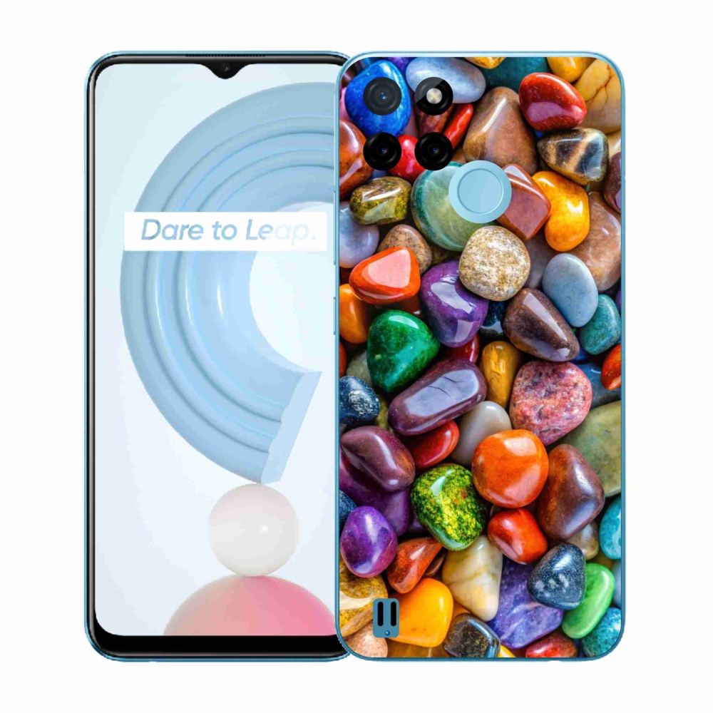 Gelový kryt mmCase na Realme C21Y/C25Y - barevné kamínky