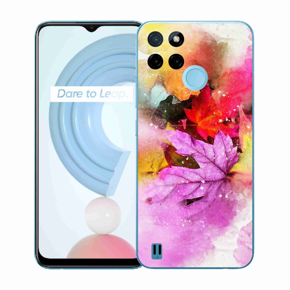 Gelový kryt mmCase na Realme C21Y/C25Y - barevné listy