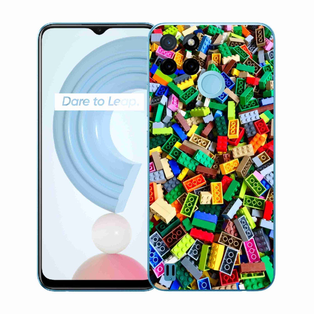 Gelový kryt mmCase na Realme C21Y/C25Y - barevné stavební kostky