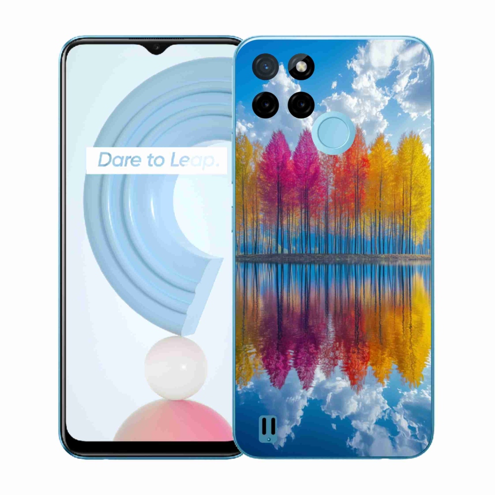 Gelový kryt mmCase na Realme C21Y/C25Y - barevné stromy