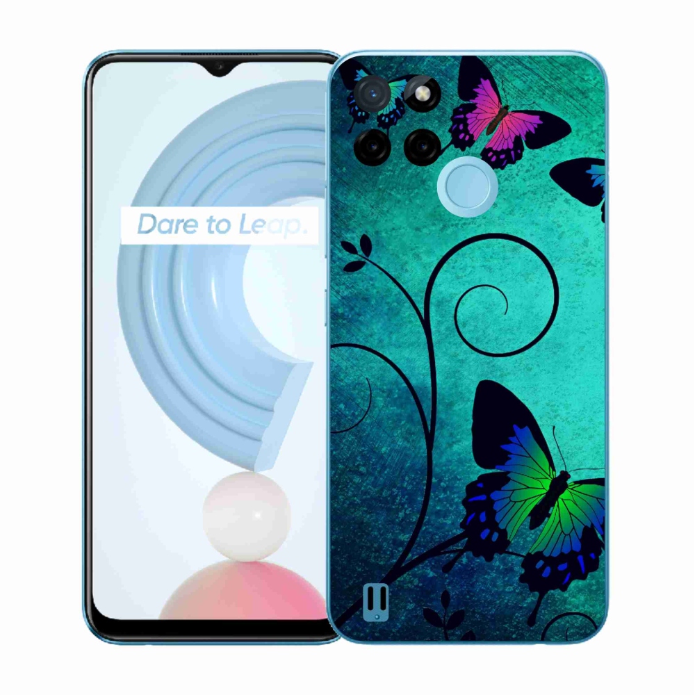 Gelový kryt mmCase na Realme C21Y/C25Y - barevní motýli