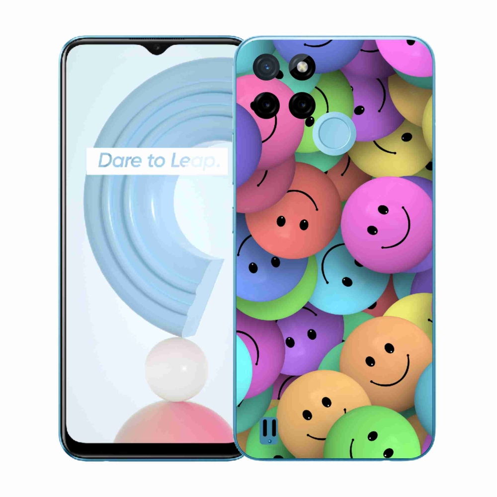 Gelový kryt mmCase na Realme C21Y/C25Y - barevní smajlíci