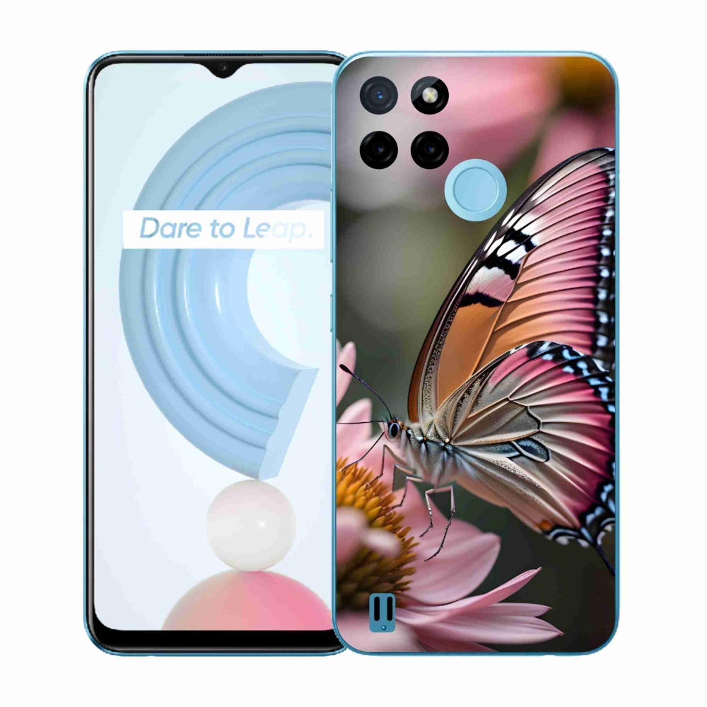 Gelový kryt mmCase na Realme C21Y/C25Y - barevný motýl
