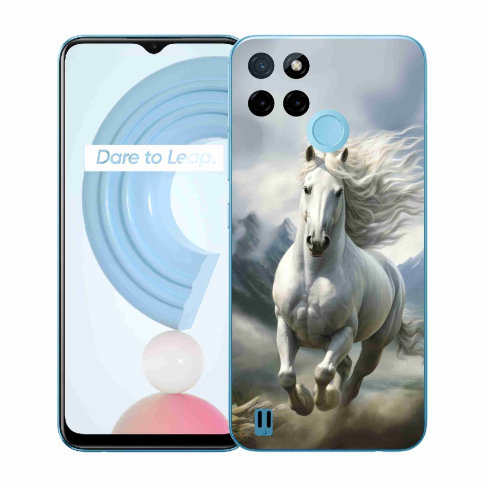 Gelový kryt mmCase na Realme C21Y/C25Y - běžící bílý kůň 3