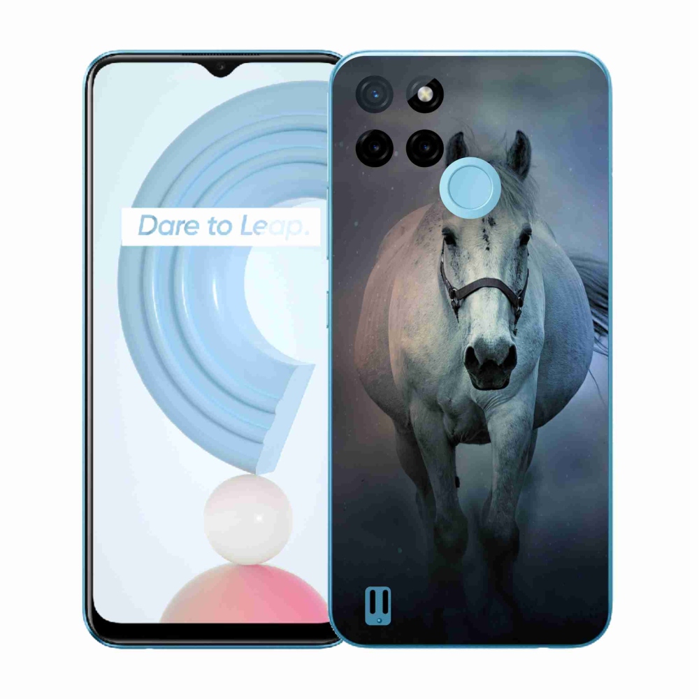 Gelový kryt mmCase na Realme C21Y/C25Y - běžící bílý kůň