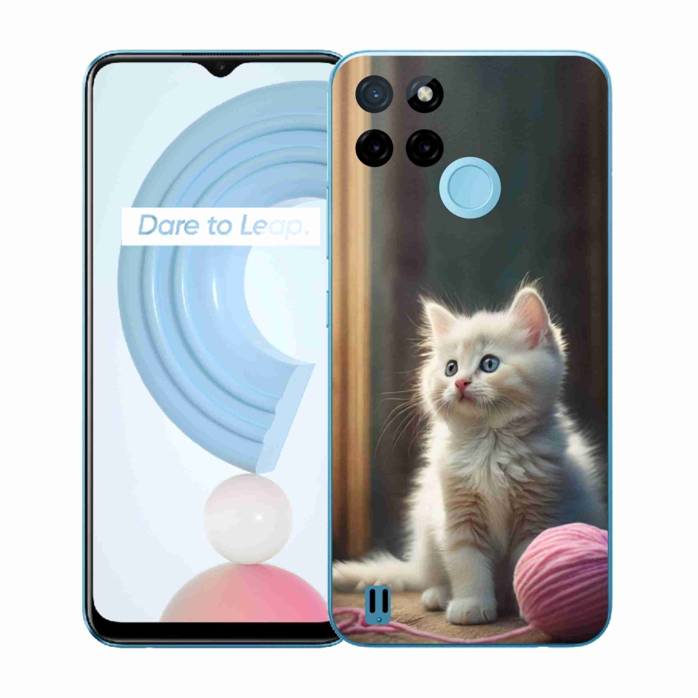 Gelový kryt mmCase na Realme C21Y/C25Y - bílé kotě 2