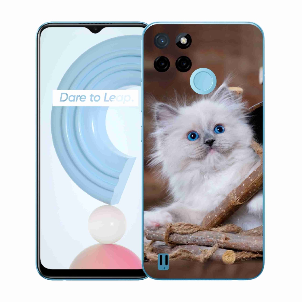 Gelový kryt mmCase na Realme C21Y/C25Y - bílé kotě