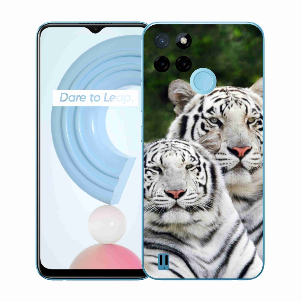 Gelový kryt mmCase na Realme C21Y/C25Y - bílí tygři