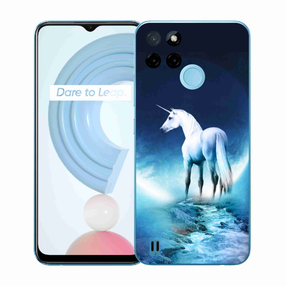 Gelový kryt mmCase na Realme C21Y/C25Y - bílý jednorožec