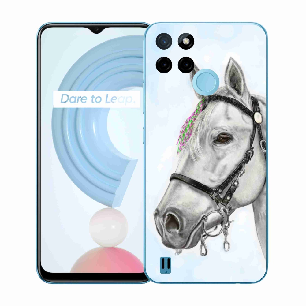 Gelový kryt mmCase na Realme C21Y/C25Y - bílý kůň 1