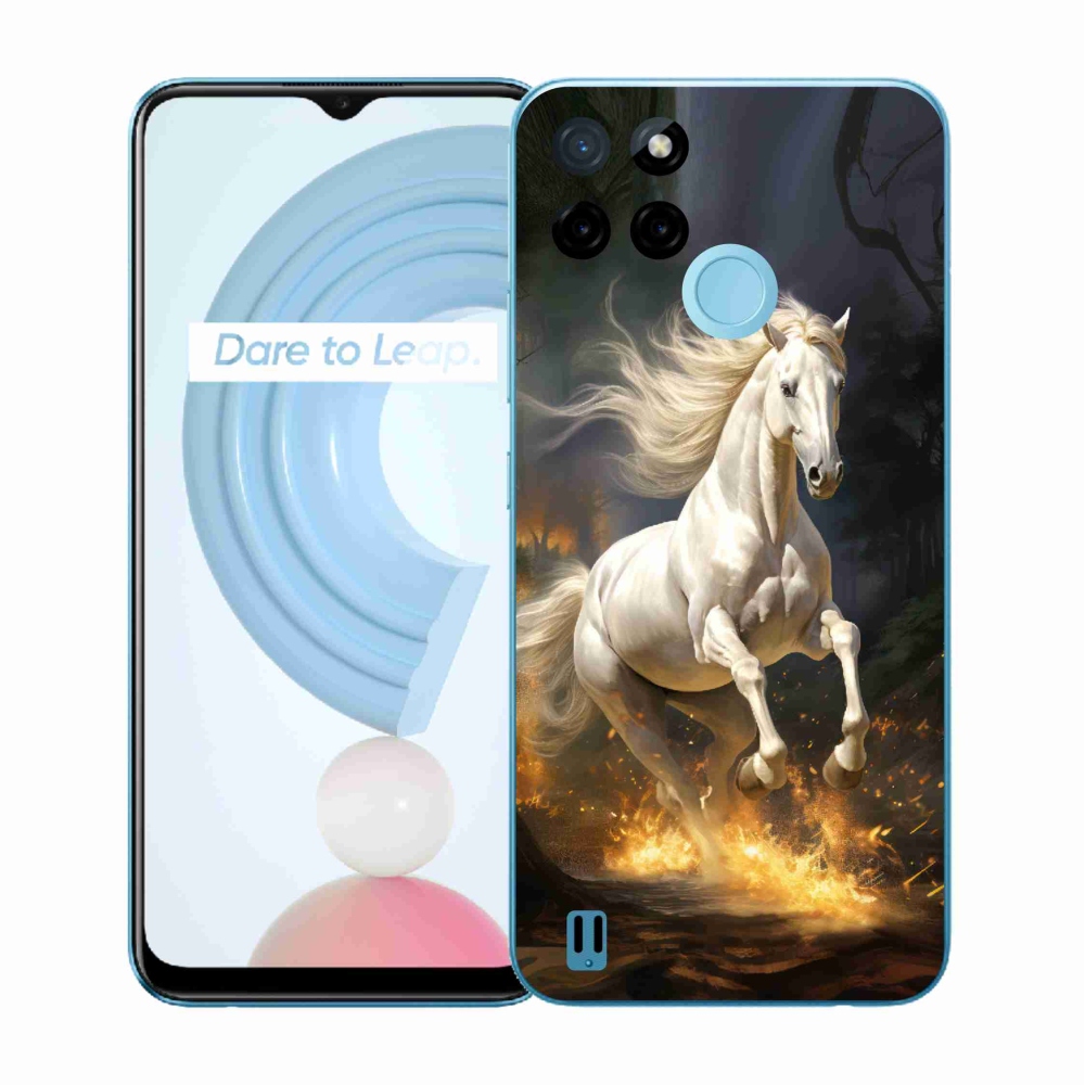 Gelový kryt mmCase na Realme C21Y/C25Y - bílý kůň 2