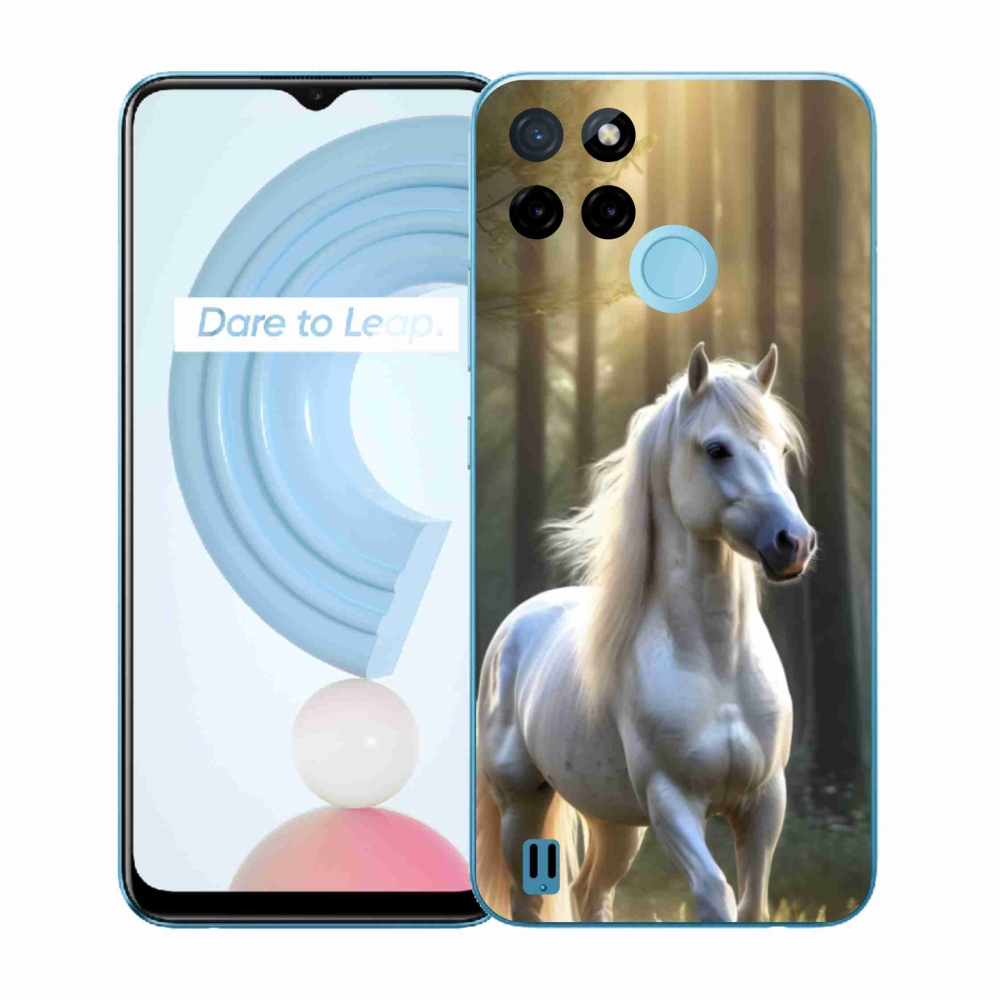 Gelový kryt mmCase na Realme C21Y/C25Y - bílý kůň 3
