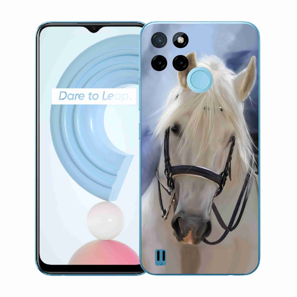 Gelový kryt mmCase na Realme C21Y/C25Y - bílý kůň