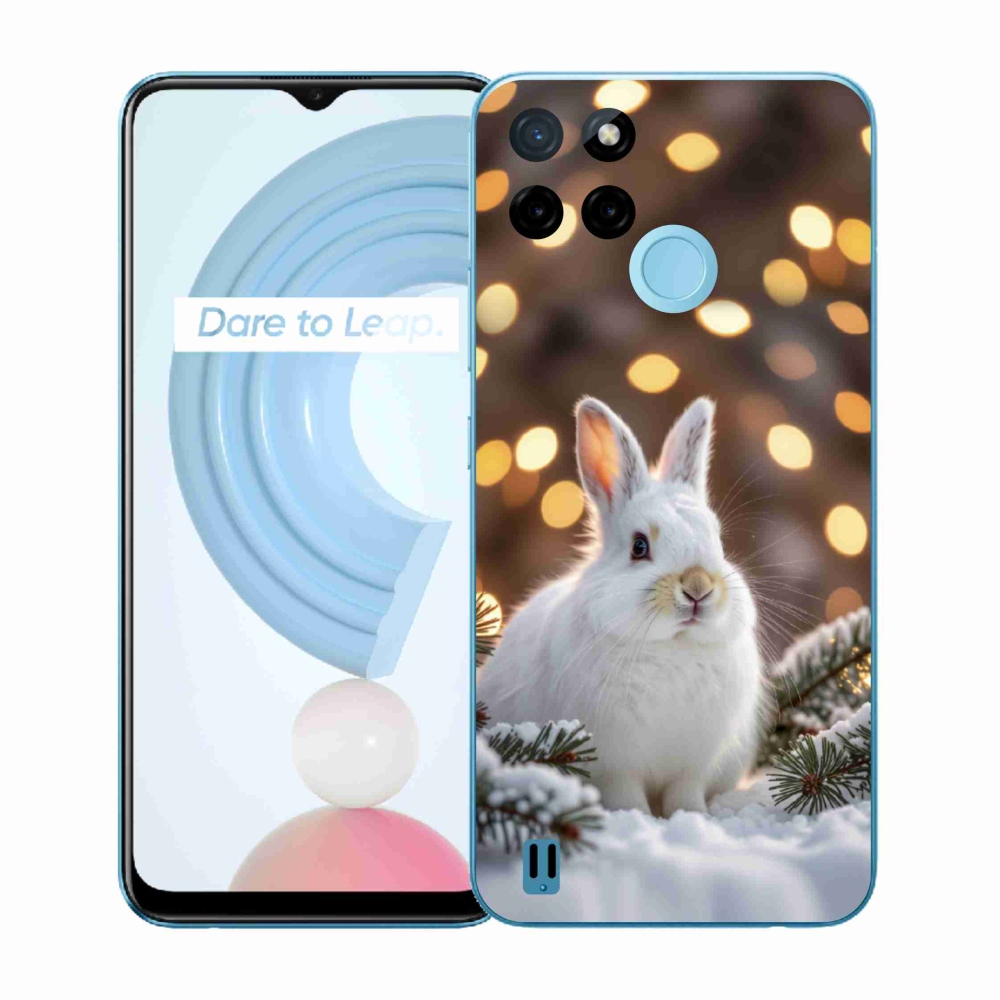 Gelový kryt mmCase na Realme C21Y/C25Y - bílý zajíc