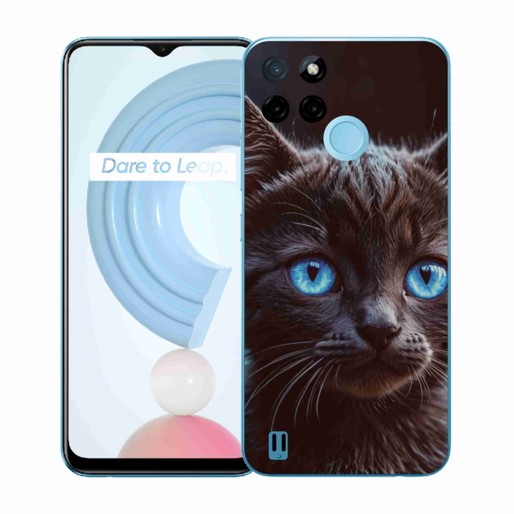 Gelový kryt mmCase na Realme C21Y/C25Y - černé kotě 2