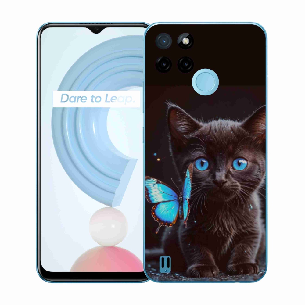Gelový kryt mmCase na Realme C21Y/C25Y - černé kotě 3
