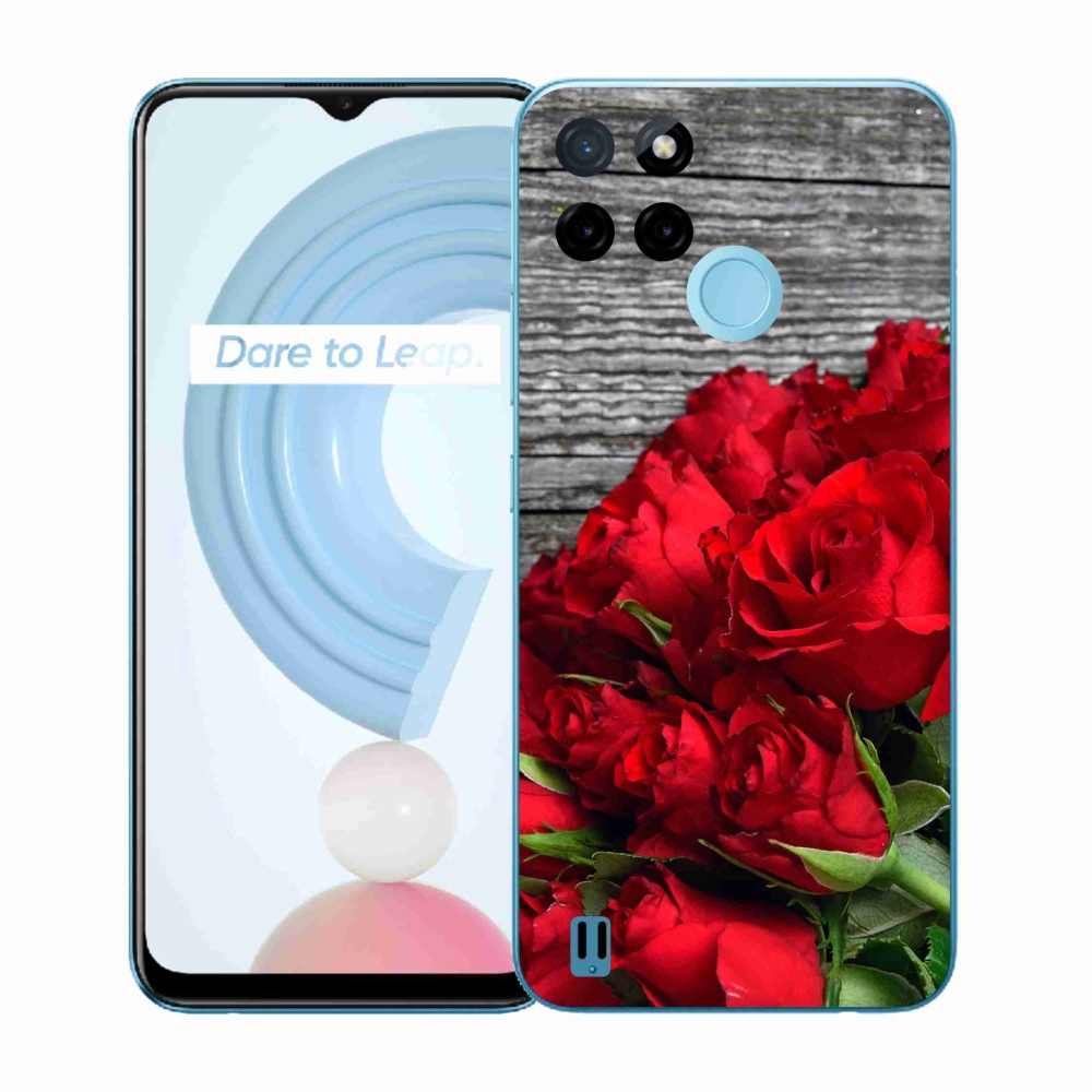 Gelový kryt mmCase na Realme C21Y/C25Y - červené růže