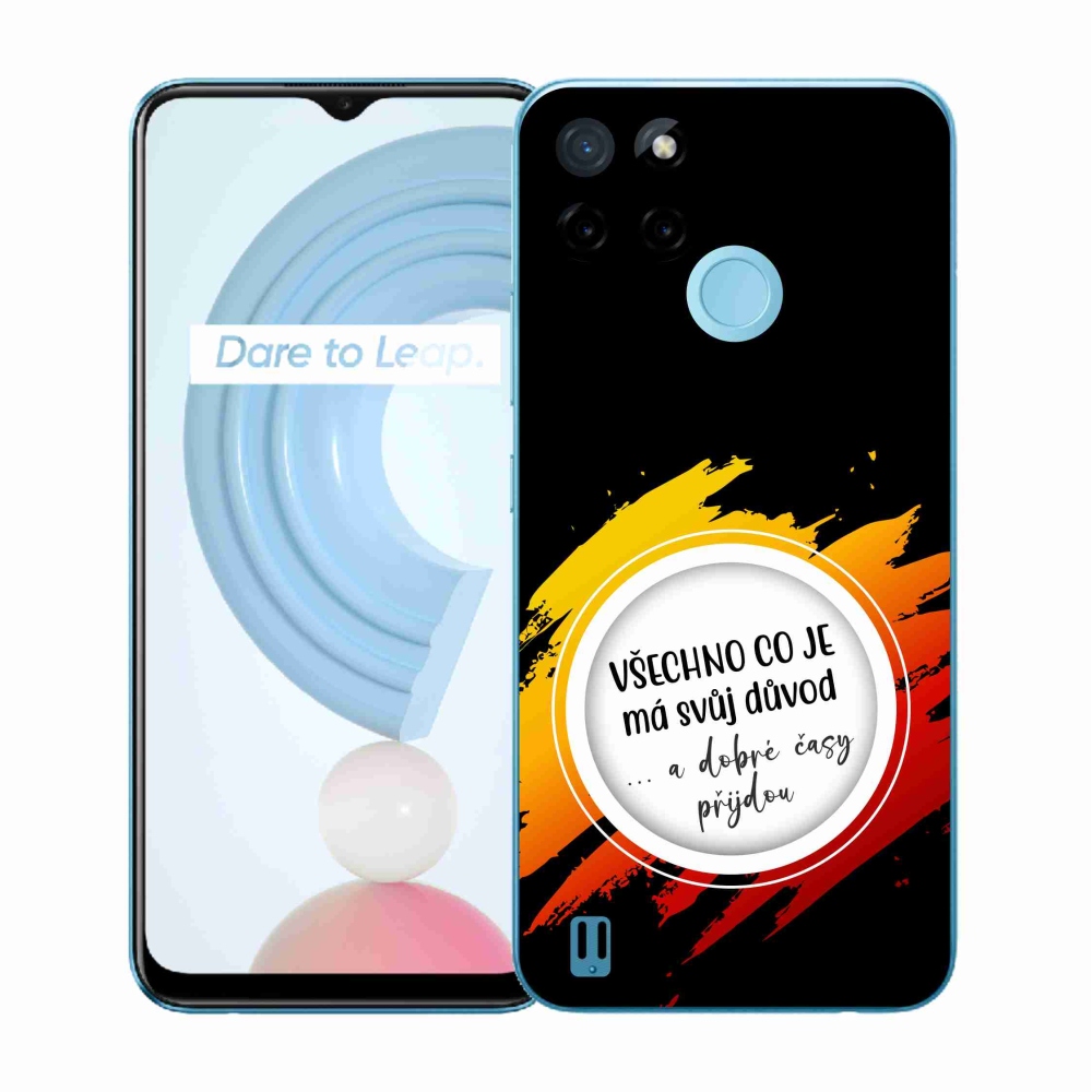Gelový kryt mmCase na Realme C21Y/C25Y - citát 3 černé pozadí