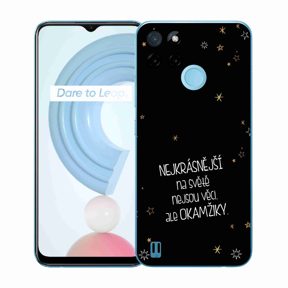 Gelový kryt mmCase na Realme C21Y/C25Y - citát 4 černé pozadí