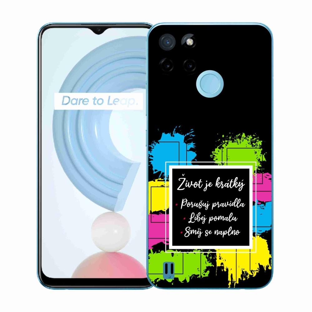 Gelový kryt mmCase na Realme C21Y/C25Y - citát 5 černé pozadí
