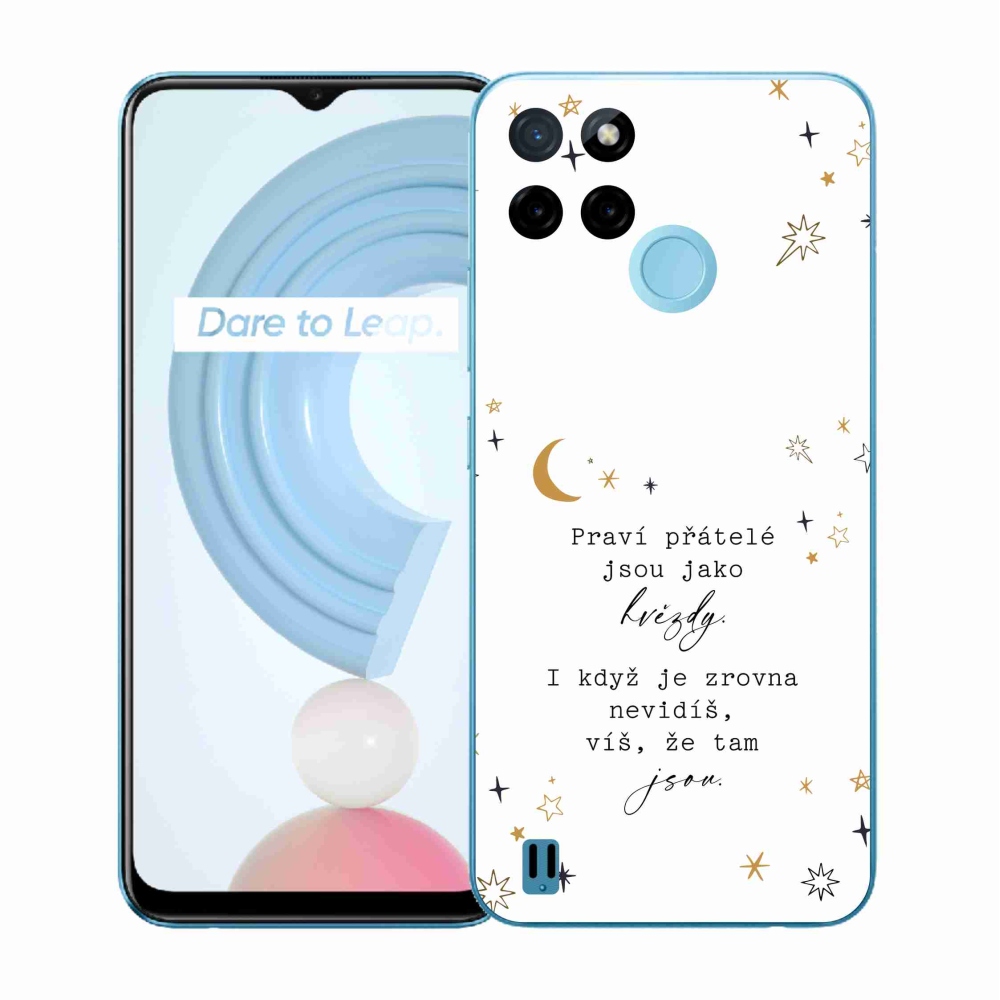Gelový kryt mmCase na Realme C21Y/C25Y - citát 6 bílé pozadí