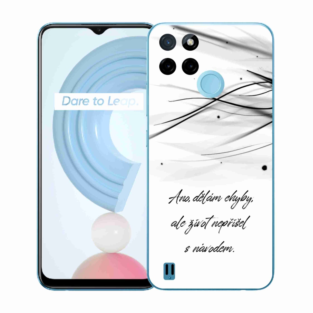 Gelový kryt mmCase na Realme C21Y/C25Y - citát bílé pozadí
