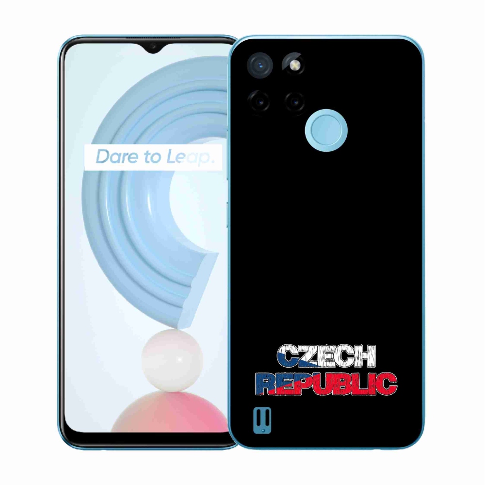 Gelový kryt mmCase na Realme C21Y/C25Y - Czech Republic černé pozadí