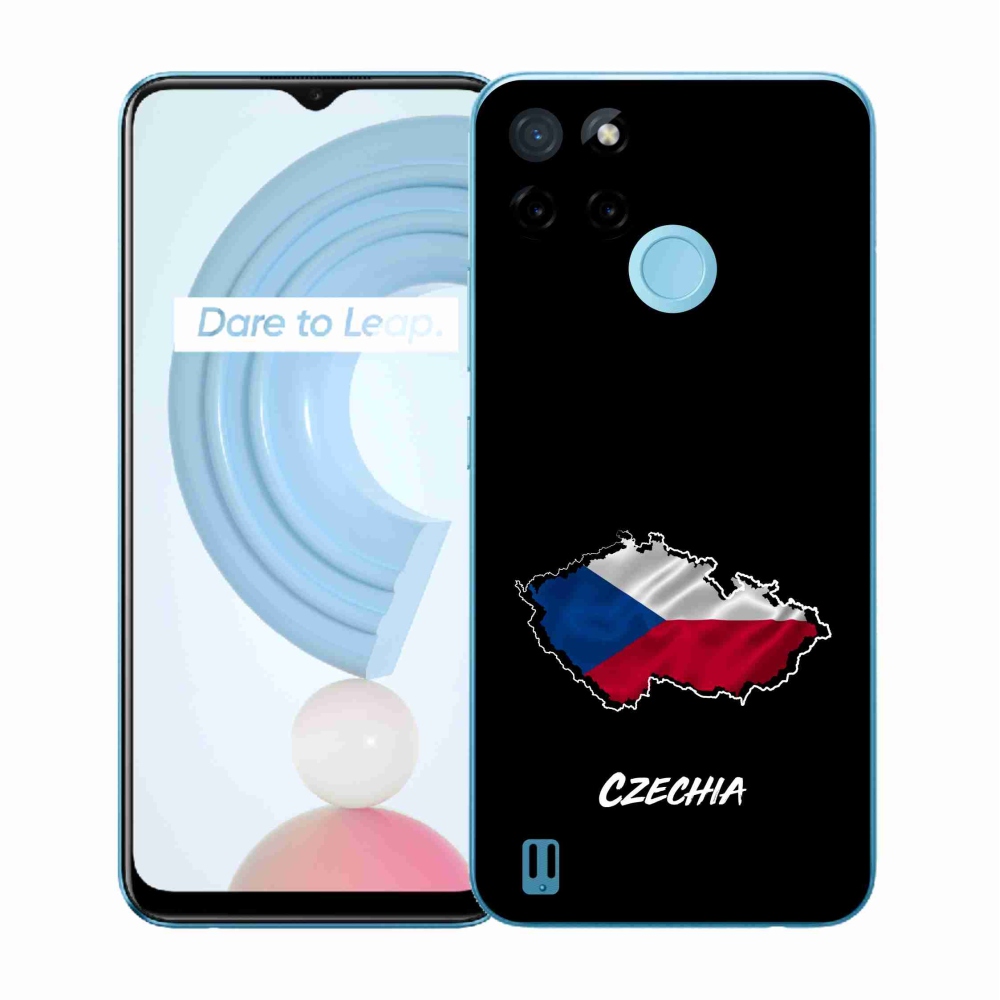 Gelový kryt mmCase na Realme C21Y/C25Y - Czechia černé pozadí