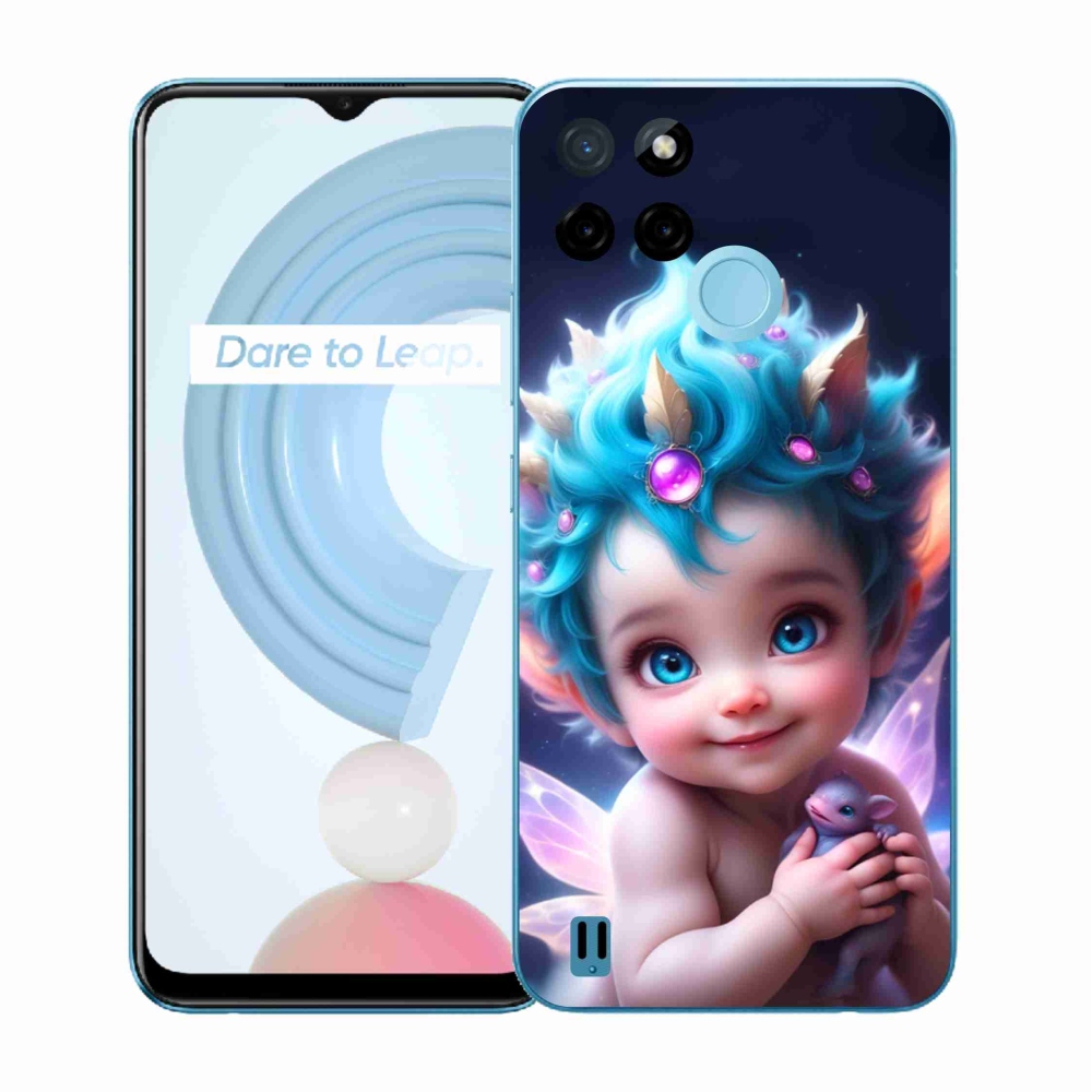 Gelový kryt mmCase na Realme C21Y/C25Y - dítě s motýlími křídly