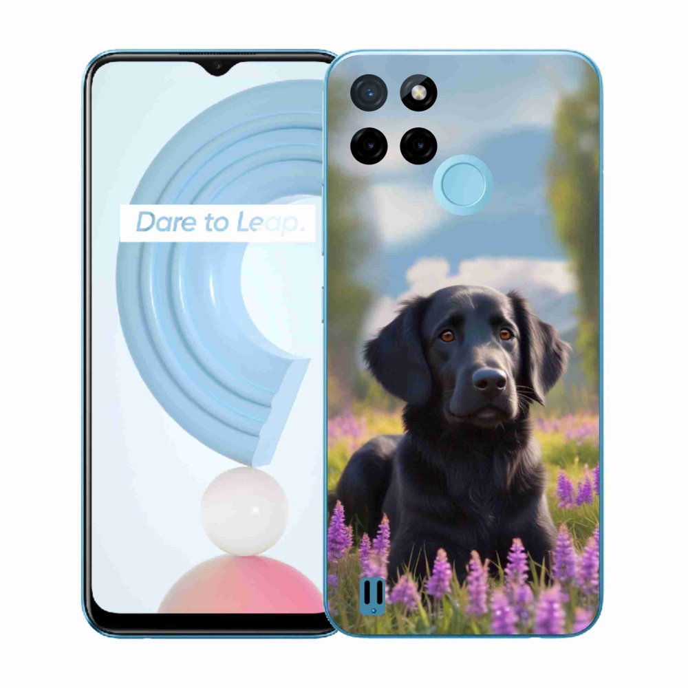 Gelový kryt mmCase na Realme C21Y/C25Y - elegantní černý retrívr