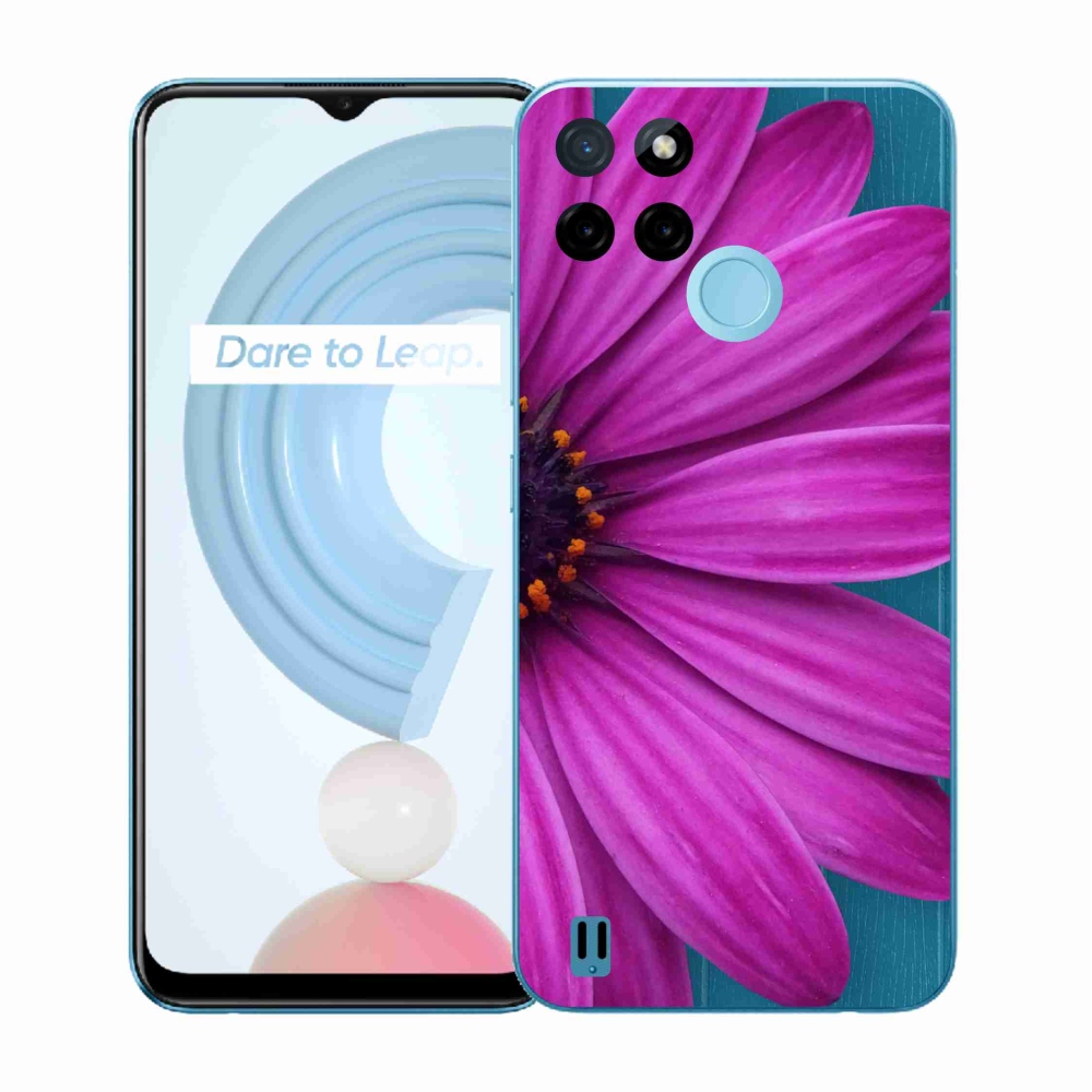 Gelový kryt mmCase na Realme C21Y/C25Y - fialová kopretina