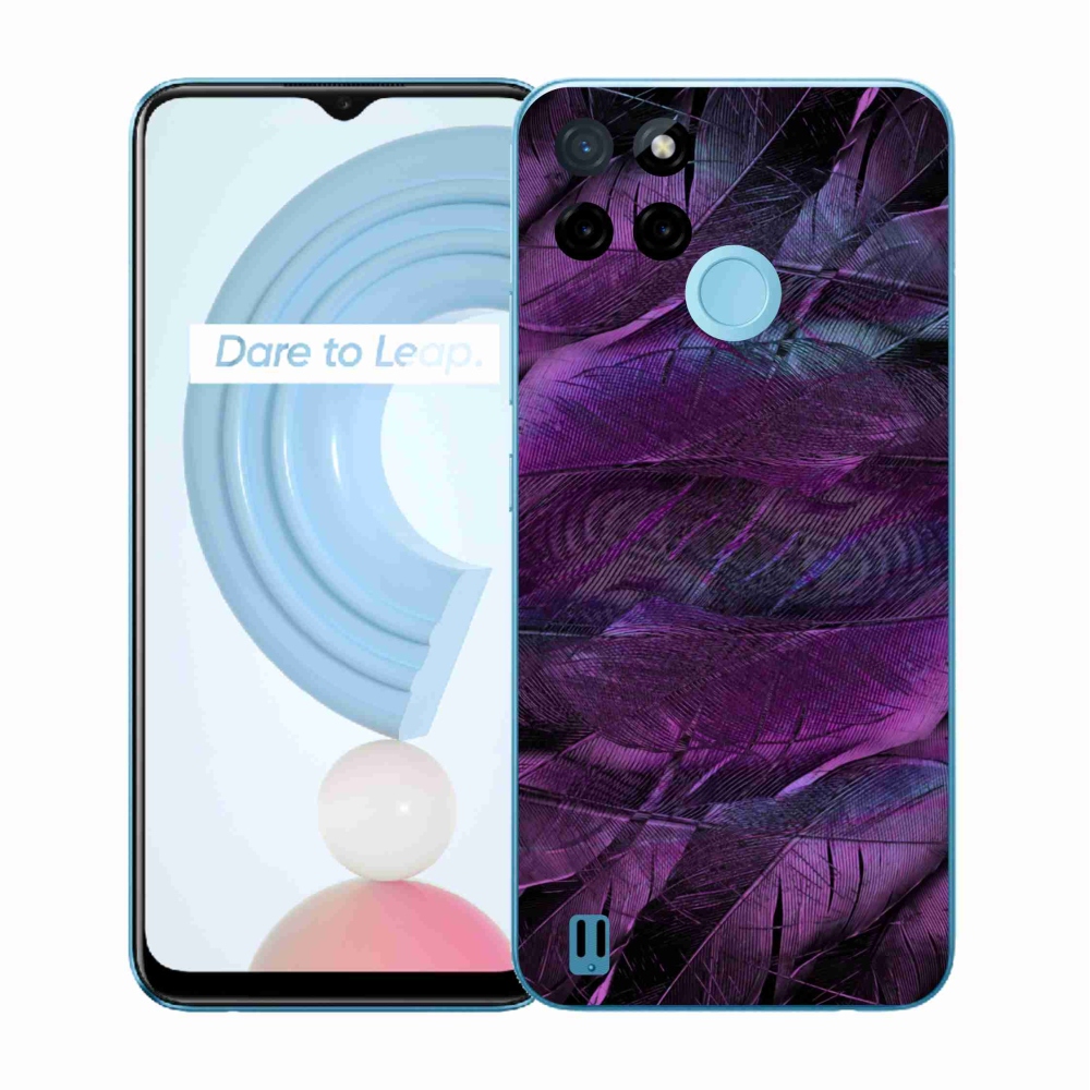 Gelový kryt mmCase na Realme C21Y/C25Y - fialová pírka