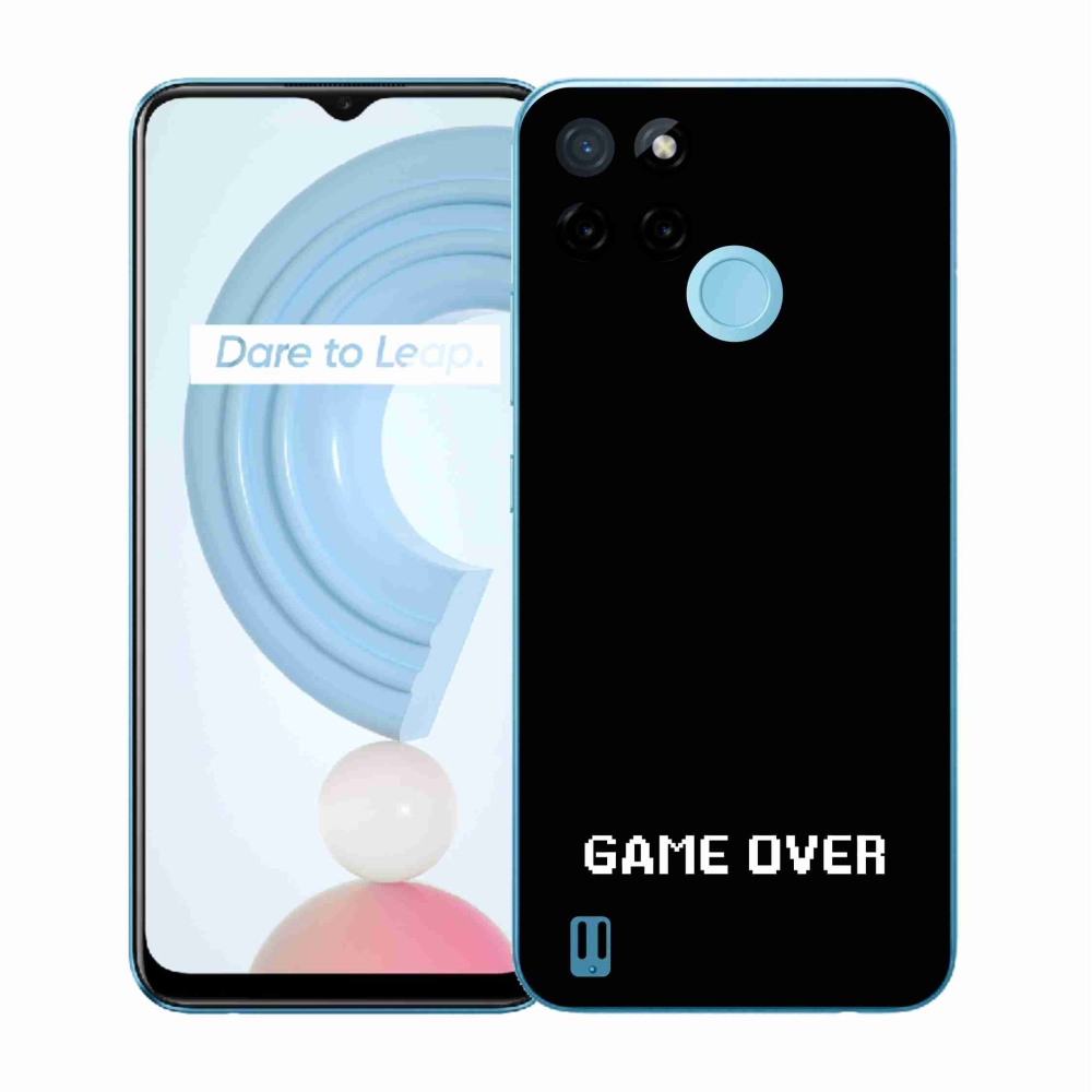 Gelový kryt mmCase na Realme C21Y/C25Y - game over černé pozadí