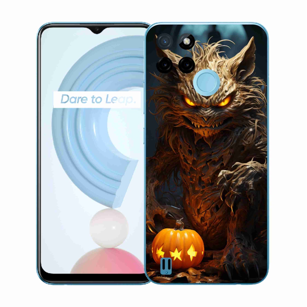 Gelový kryt mmCase na Realme C21Y/C25Y - halloweenská příšera