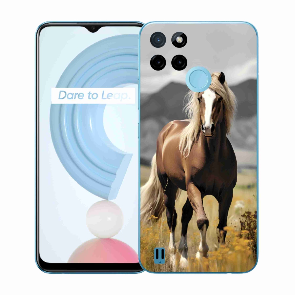 Gelový kryt mmCase na Realme C21Y/C25Y - hnědý kůň 1