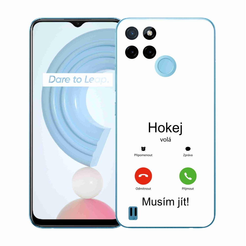 Gelový kryt mmCase na Realme C21Y/C25Y - hokej volá bílé pozadí