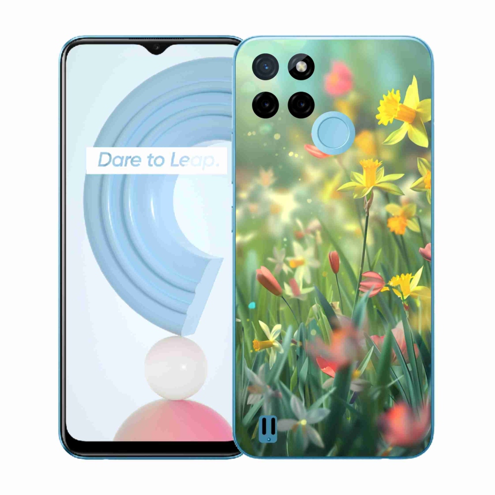 Gelový kryt mmCase na Realme C21Y/C25Y - jarní květy