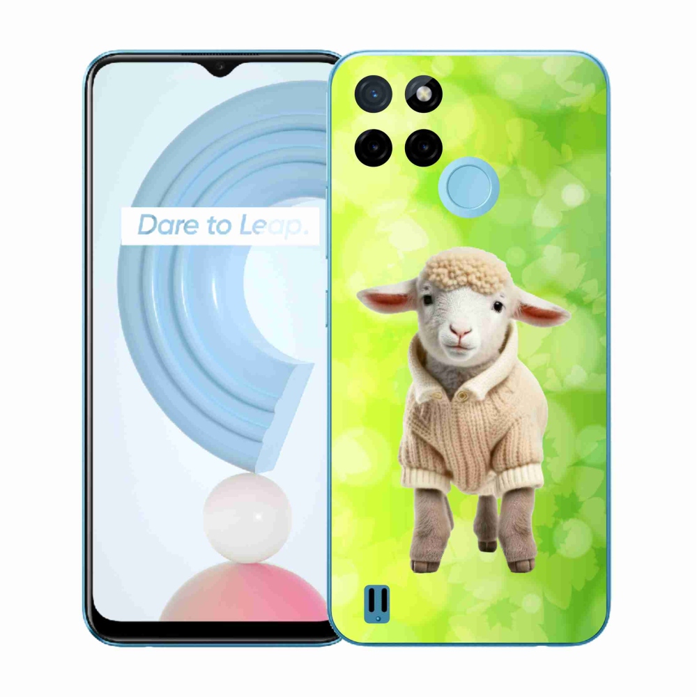 Gelový kryt mmCase na Realme C21Y/C25Y - jehně ve svetru