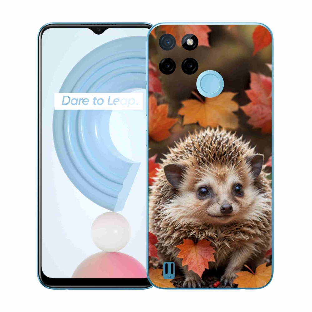 Gelový kryt mmCase na Realme C21Y/C25Y - ježek v listí